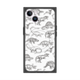 プレミアムスクエアケース with MagSafe［ Dinosaurs No.2 - White ］