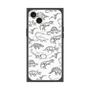 プレミアムスクエアケース with MagSafe［ Dinosaurs No.2 - White ］