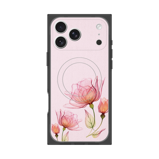 プレミアムスクエアケース with MagSafe［ Natural Flower - Pink ］