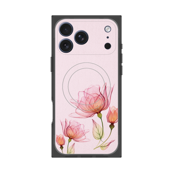 プレミアムスクエアケース with MagSafe［ Natural Flower - Pink ］