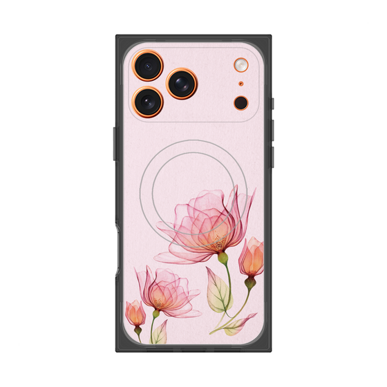 プレミアムスクエアケース with MagSafe［ Natural Flower - Pink ］