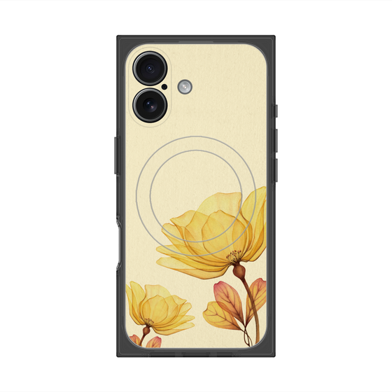 プレミアムスクエアケース with MagSafe［ Natural Flower - Yellow ］