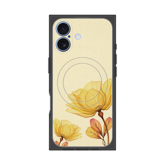 プレミアムスクエアケース with MagSafe［ Natural Flower - Yellow ］