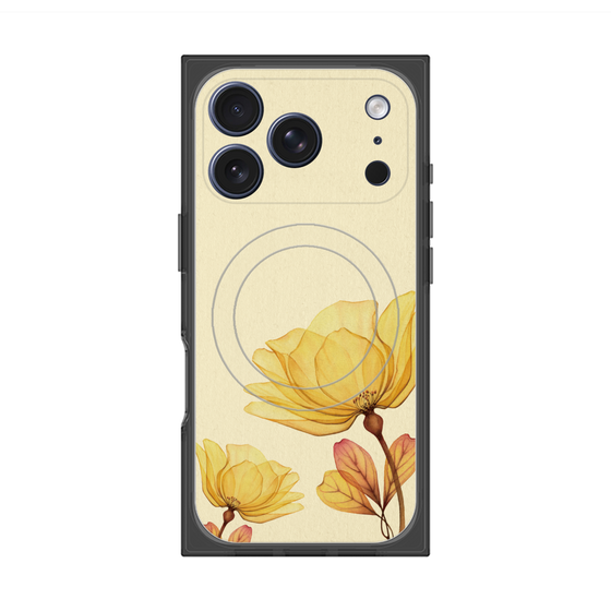 プレミアムスクエアケース with MagSafe［ Natural Flower - Yellow ］