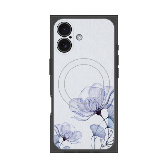 プレミアムスクエアケース with MagSafe［ Natural Flower - blue ］