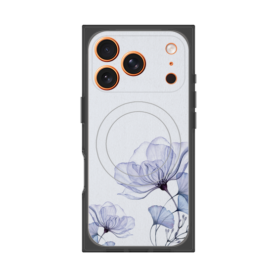 プレミアムスクエアケース with MagSafe［ Natural Flower - blue ］