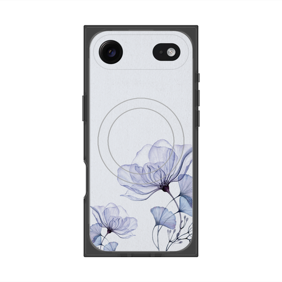 プレミアムスクエアケース with MagSafe［ Natural Flower - blue ］