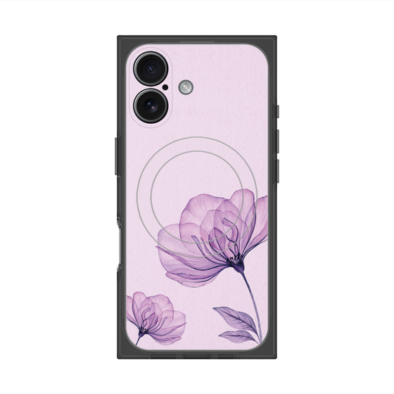 プレミアムスクエアケース with MagSafe［ Natural Flower - Purple ］