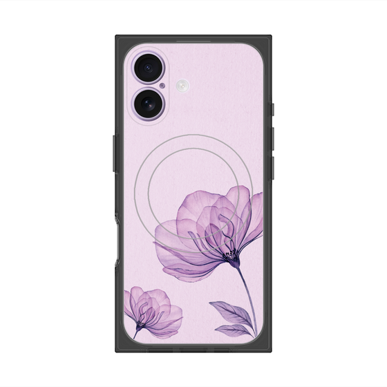 プレミアムスクエアケース with MagSafe［ Natural Flower - Purple ］