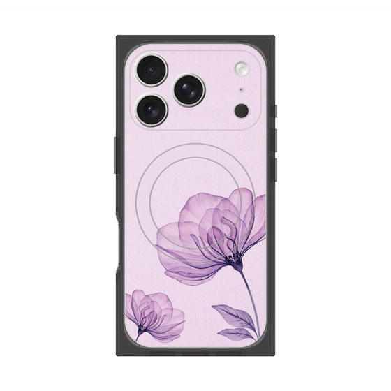 プレミアムスクエアケース with MagSafe［ Natural Flower - Purple ］