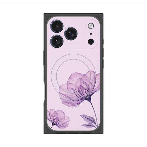 プレミアムスクエアケース with MagSafe［ Natural Flower - Purple ］