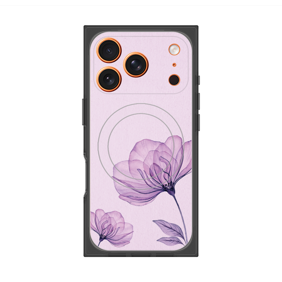 プレミアムスクエアケース with MagSafe［ Natural Flower - Purple ］