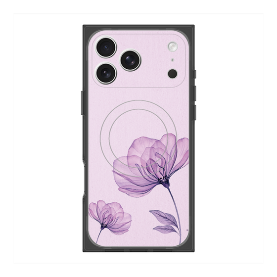 プレミアムスクエアケース with MagSafe［ Natural Flower - Purple ］