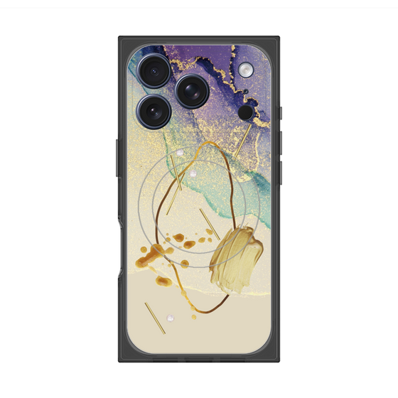 プレミアムスクエアケース with MagSafe［ Marble Nuance Painting Purple ］