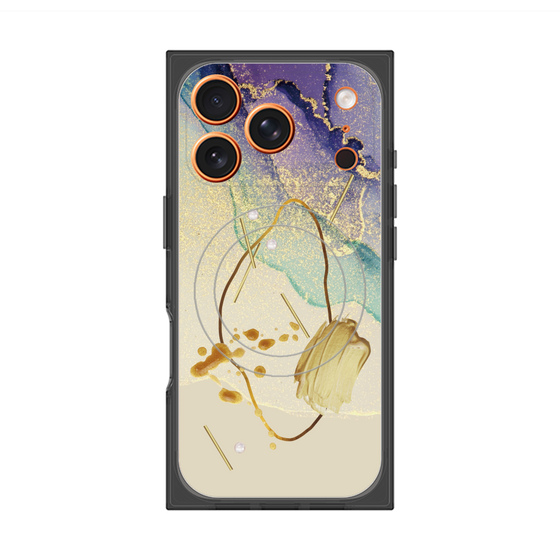 プレミアムスクエアケース with MagSafe［ Marble Nuance Painting Purple ］