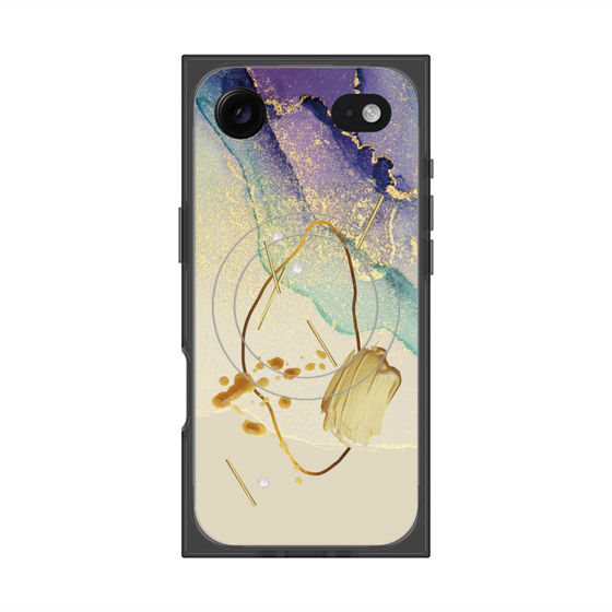 プレミアムスクエアケース with MagSafe［ Marble Nuance Painting Purple ］