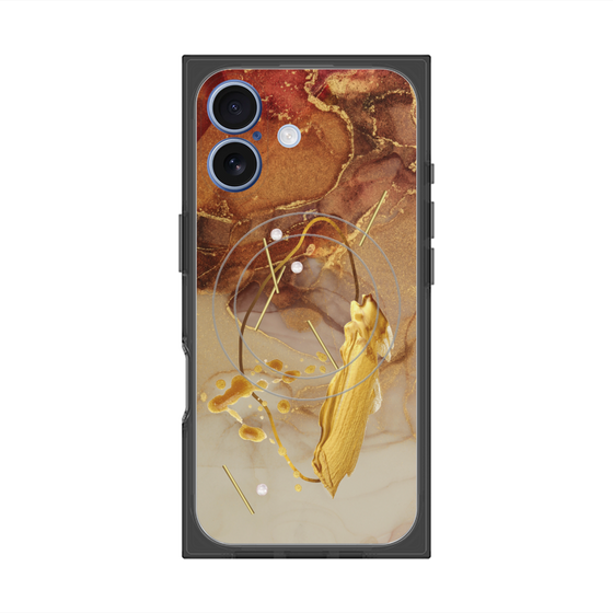 プレミアムスクエアケース with MagSafe［ Marble Nuance Painting Brown ］