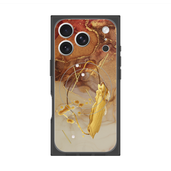 プレミアムスクエアケース with MagSafe［ Marble Nuance Painting Brown ］