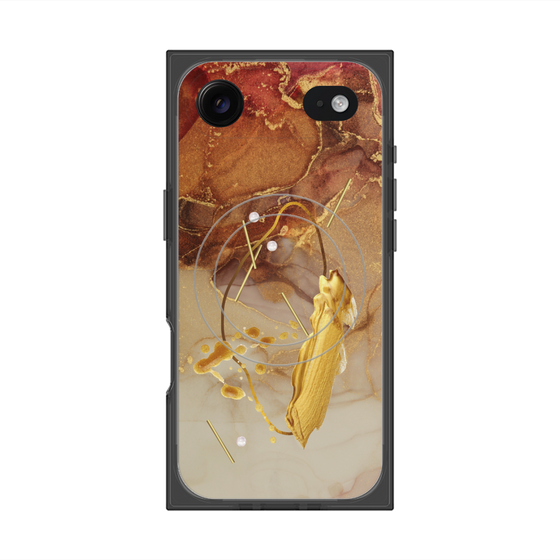 プレミアムスクエアケース with MagSafe［ Marble Nuance Painting Brown ］