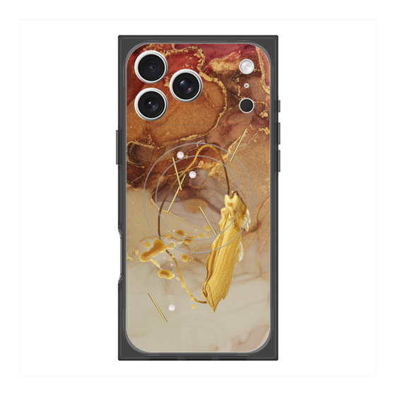 プレミアムスクエアケース with MagSafe［ Marble Nuance Painting Brown ］