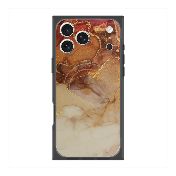 プレミアムスクエアケース with MagSafe［ Marble Brown ］