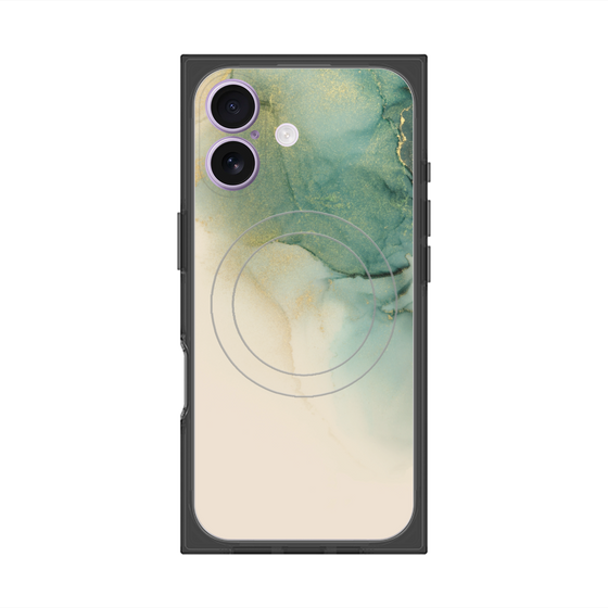 プレミアムスクエアケース with MagSafe［ Marble Green ］
