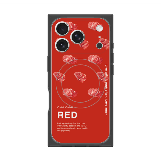 プレミアムスクエアケース with MagSafe［ RED-Meat ］