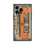 プレミアムスクエアケース with MagSafe［ RETORO CASSETTE TAPE - Skeleton Orange ］
