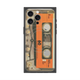 プレミアムスクエアケース with MagSafe［ RETORO CASSETTE TAPE - Skeleton Orange ］