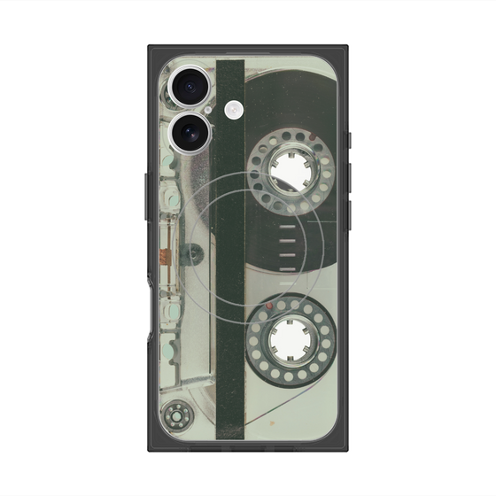 プレミアムスクエアケース with MagSafe［ RETORO CASSETTE TAPE - Skeleton Blue ］