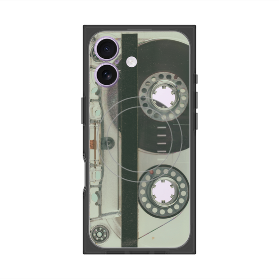 プレミアムスクエアケース with MagSafe［ RETORO CASSETTE TAPE - Skeleton Blue ］