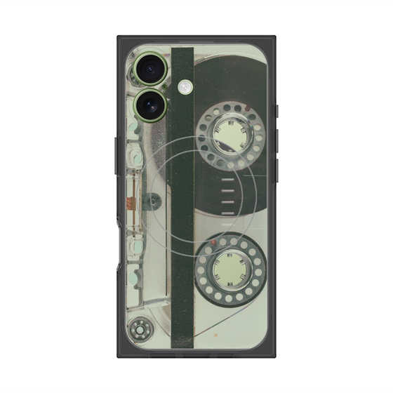 プレミアムスクエアケース with MagSafe［ RETORO CASSETTE TAPE - Skeleton Blue ］