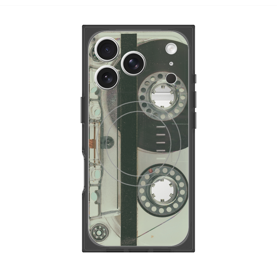 プレミアムスクエアケース with MagSafe［ RETORO CASSETTE TAPE - Skeleton Blue ］