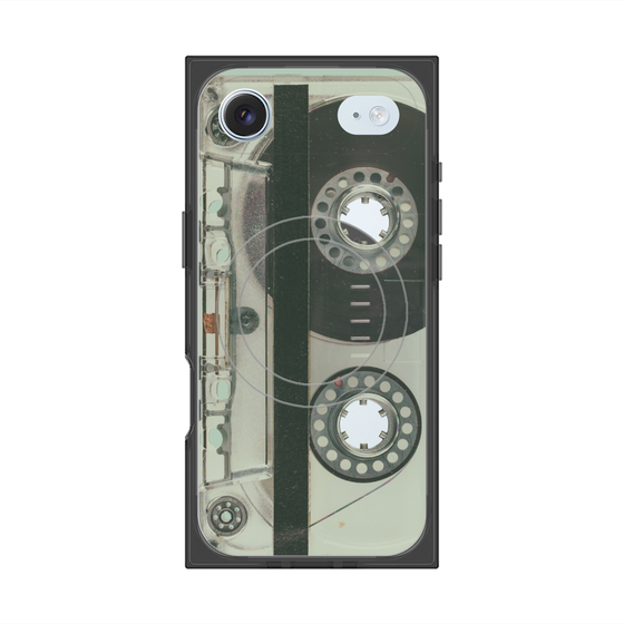 プレミアムスクエアケース with MagSafe［ RETORO CASSETTE TAPE - Skeleton Blue ］