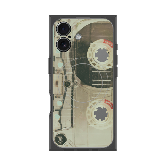 プレミアムスクエアケース with MagSafe［ RETORO CASSETTE TAPE - Skeleton Red ］