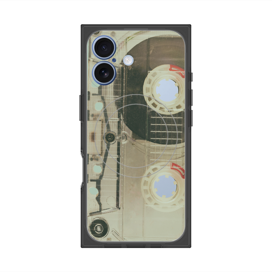 プレミアムスクエアケース with MagSafe［ RETORO CASSETTE TAPE - Skeleton Red ］