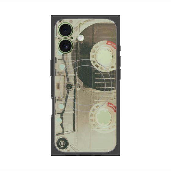 プレミアムスクエアケース with MagSafe［ RETORO CASSETTE TAPE - Skeleton Red ］