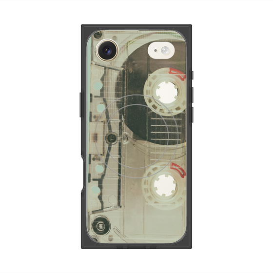 プレミアムスクエアケース with MagSafe［ RETORO CASSETTE TAPE - Skeleton Red ］