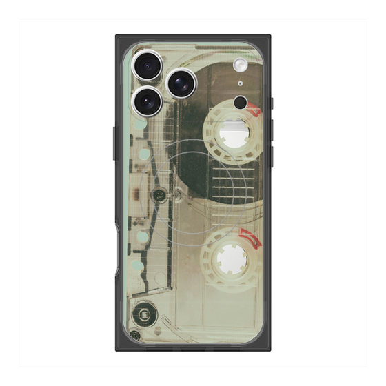 プレミアムスクエアケース with MagSafe［ RETORO CASSETTE TAPE - Skeleton Red ］