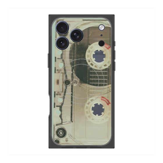 プレミアムスクエアケース with MagSafe［ RETORO CASSETTE TAPE - Skeleton Red ］