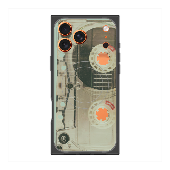 プレミアムスクエアケース with MagSafe［ RETORO CASSETTE TAPE - Skeleton Red ］