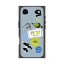 プレミアムスクエアケース with MagSafe［ Playful sticker - Dusty Blue ］
