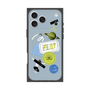 プレミアムスクエアケース with MagSafe［ Playful sticker - Dusty Blue ］
