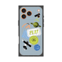 プレミアムスクエアケース with MagSafe［ Playful sticker - Dusty Blue ］