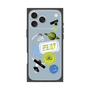 プレミアムスクエアケース with MagSafe［ Playful sticker - Dusty Blue ］