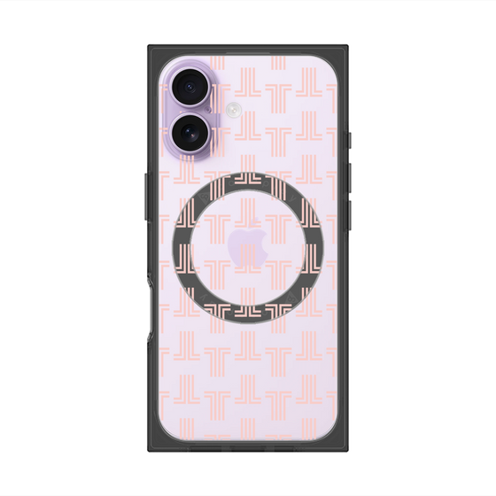 プレミアムスクエアケース with MagSafe［ LANVIN en Bleu - Monogram - Pink ］