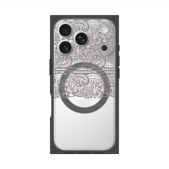 プレミアムスクエアケース with MagSafe［ LANVIN en Bleu - Lace - Black ］