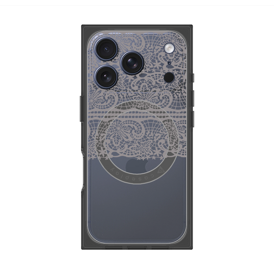 プレミアムスクエアケース with MagSafe［ LANVIN en Bleu - Lace - Black ］