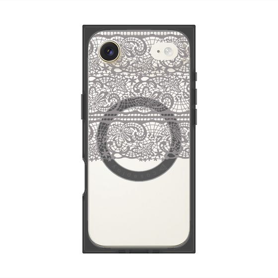 プレミアムスクエアケース with MagSafe［ LANVIN en Bleu - Lace - Black ］