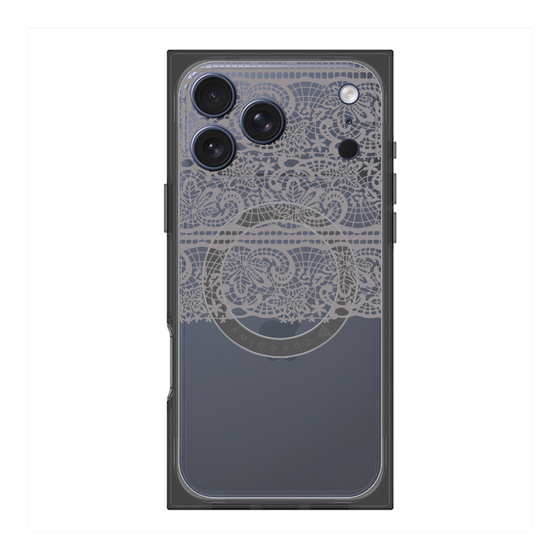 プレミアムスクエアケース with MagSafe［ LANVIN en Bleu - Lace - Black ］